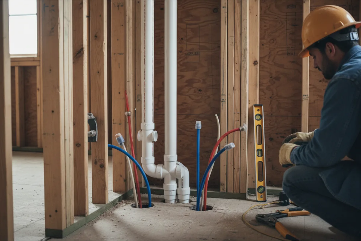 Drain and supply rough-in during Leak Detection in Kennedyville